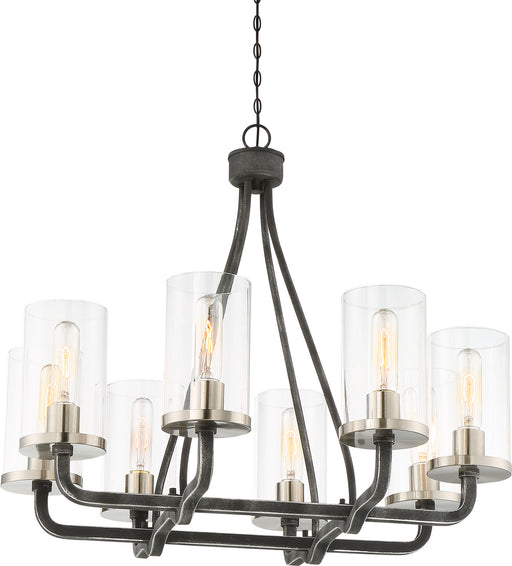 Myhouse Lighting Nuvo Lighting - 60-6128 - Eight Light Chandelier - Sherwood - Iron Black / Brushed Nickel Accents