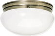 Myhouse Lighting Nuvo Lighting - SF77-988 - Two Light Flush Mount - Antique Brass