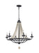 Myhouse Lighting Visual Comfort Studio - F3129/6DWZ/DWG - Six Light Chandelier - Nori - Dark Weathered Zinc / Driftwood Grey