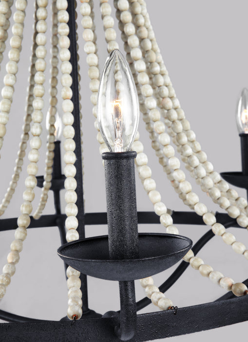 Myhouse Lighting Visual Comfort Studio - F3129/6DWZ/DWG - Six Light Chandelier - Nori - Dark Weathered Zinc / Driftwood Grey