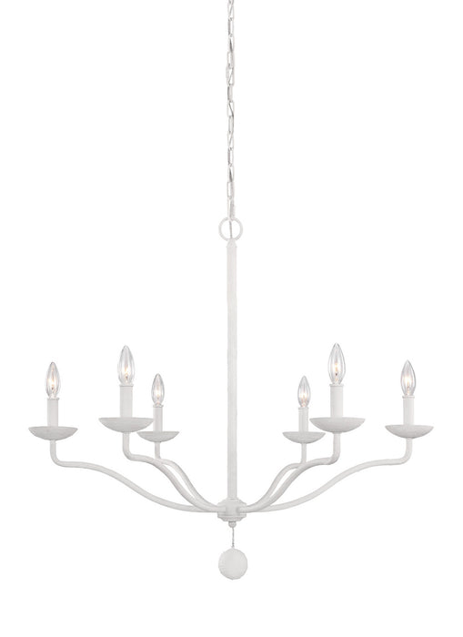 Myhouse Lighting Visual Comfort Studio - F3130/6PSW - Six Light Chandelier - Annie - Plaster White