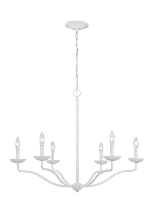 Myhouse Lighting Visual Comfort Studio - F3130/6PSW - Six Light Chandelier - Annie - Plaster White