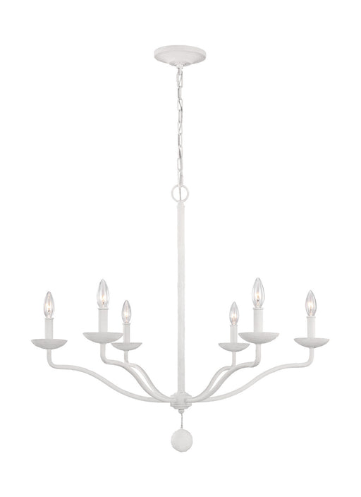 Myhouse Lighting Visual Comfort Studio - F3130/6PSW - Six Light Chandelier - Annie - Plaster White