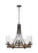 Myhouse Lighting Visual Comfort Studio - F3133/5DWK/SGM - Five Light Chandelier - Angelo - Distressed Weathered Oak / Slate Grey Metal