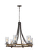 Myhouse Lighting Visual Comfort Studio - F3134/6DWK/SGM - Six Light Chandelier - Angelo - Distressed Weathered Oak / Slate Grey Metal