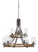 Myhouse Lighting Visual Comfort Studio - F3135/9DWK/SGM - Nine Light Chandelier - Angelo - Distressed Weathered Oak / Slate Grey Metal