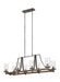 Myhouse Lighting Visual Comfort Studio - F3136/8DWK/SGM - Eight Light Island Chandelier - Angelo - Distressed Weathered Oak / Slate Grey Metal