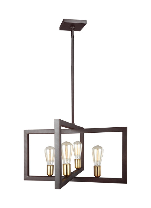 Myhouse Lighting Visual Comfort Studio - F3145/4NWB - Four Light Chandelier - Finnegan - New World Bronze