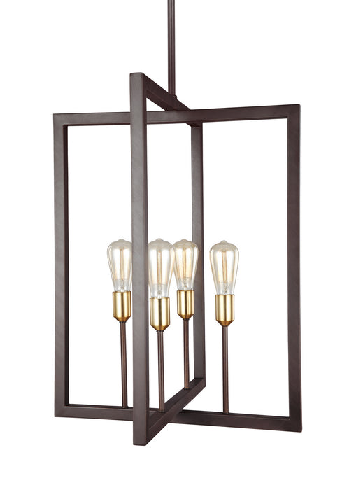 Myhouse Lighting Visual Comfort Studio - F3146/4NWB - Four Light Chandelier - Finnegan - New World Bronze