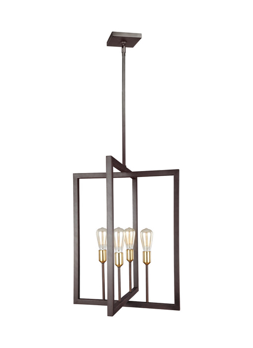 Myhouse Lighting Visual Comfort Studio - F3146/4NWB - Four Light Chandelier - Finnegan - New World Bronze