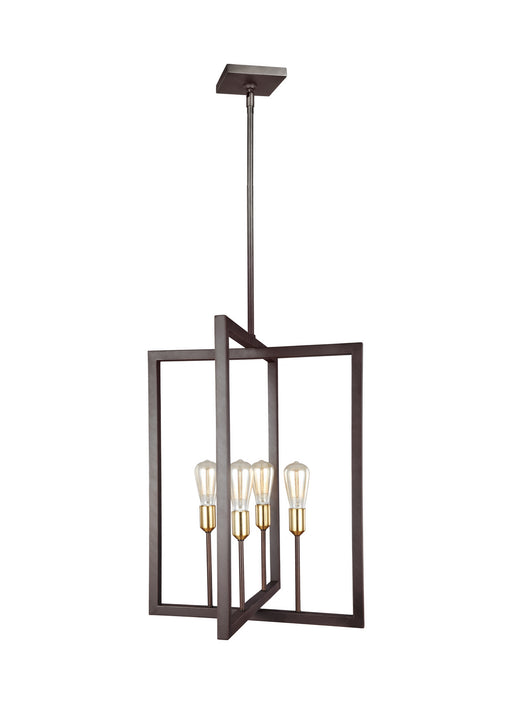 Myhouse Lighting Visual Comfort Studio - F3146/4NWB - Four Light Chandelier - Finnegan - New World Bronze
