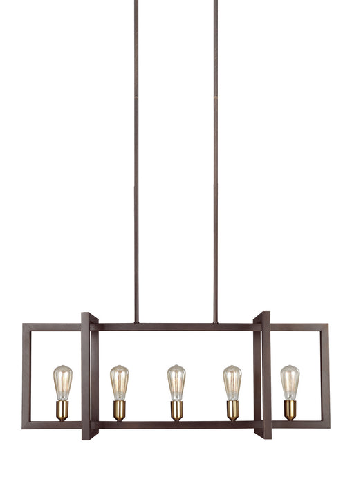 Myhouse Lighting Visual Comfort Studio - F3147/5NWB - Five Light Island Chandelier - Finnegan - New World Bronze