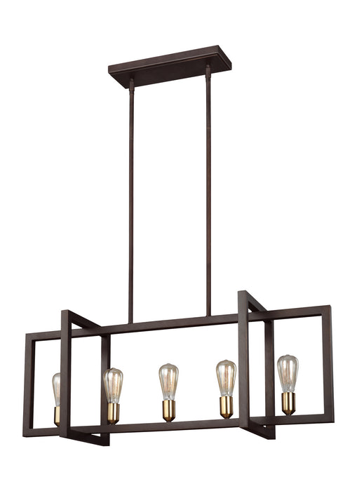 Myhouse Lighting Visual Comfort Studio - F3147/5NWB - Five Light Island Chandelier - Finnegan - New World Bronze