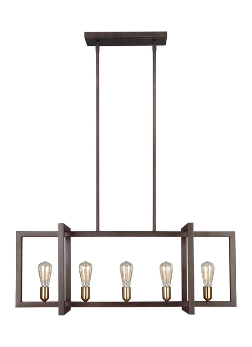 Myhouse Lighting Visual Comfort Studio - F3147/5NWB - Five Light Island Chandelier - Finnegan - New World Bronze