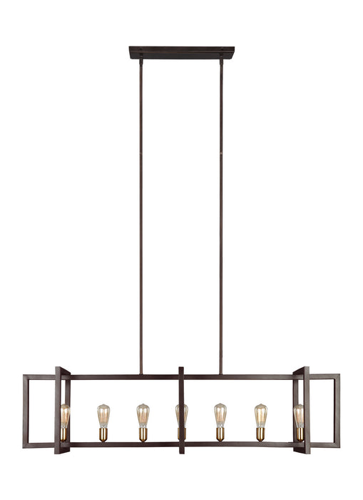 Myhouse Lighting Visual Comfort Studio - F3148/7NWB - Seven Light Island Chandelier - Finnegan - New World Bronze