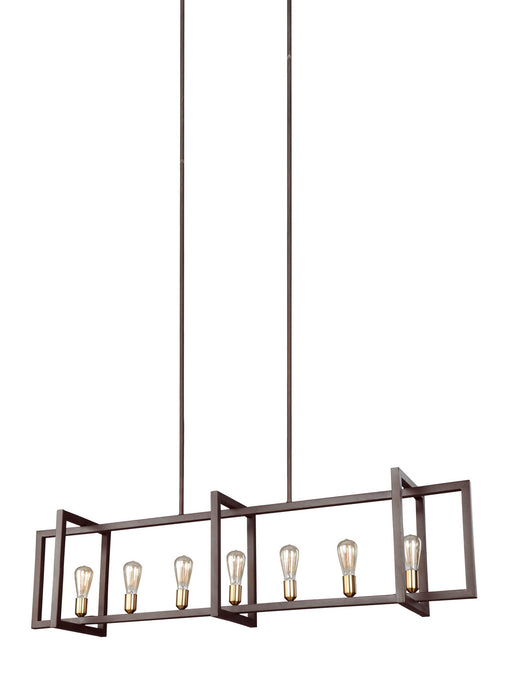 Myhouse Lighting Visual Comfort Studio - F3148/7NWB - Seven Light Island Chandelier - Finnegan - New World Bronze