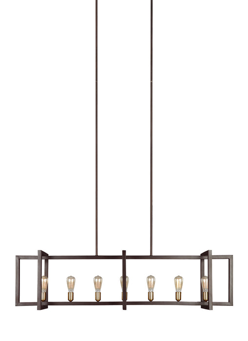 Myhouse Lighting Visual Comfort Studio - F3148/7NWB - Seven Light Island Chandelier - Finnegan - New World Bronze