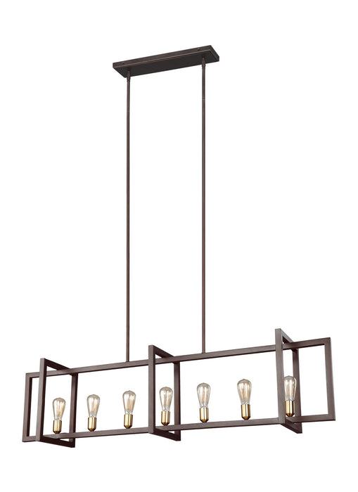 Myhouse Lighting Visual Comfort Studio - F3148/7NWB - Seven Light Island Chandelier - Finnegan - New World Bronze