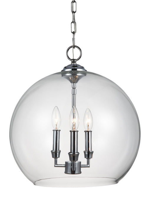 Myhouse Lighting Visual Comfort Studio - F3155/3CH - Three Light Pendant - Lawler - Chrome