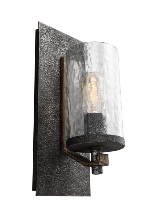 Myhouse Lighting Visual Comfort Studio - WB1825DWK/SGM - One Light Wall Sconce - Angelo - Distressed Weathered Oak / Slate Grey Metal