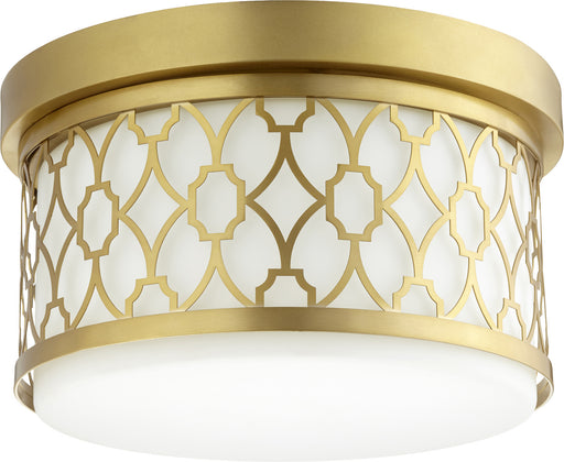 Myhouse Lighting Quorum - 344-12-80 - Two Light Ceiling Mount - 344 Geometric Ceiling Mounts - Aged Brass