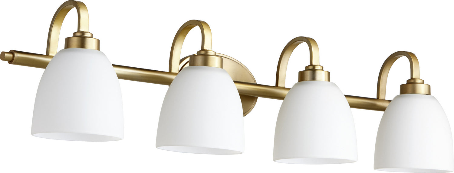 Myhouse Lighting Quorum - 5060-4-180 - Four Light Vanity - Reyes - Aged Brass