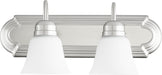 Myhouse Lighting Quorum - 5094-2-65 - Two Light Vanity - 5094 Vanities - Satin Nickel w/ Satin Opal