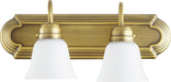 Myhouse Lighting Quorum - 5094-2-80 - Two Light Vanity - Aged Brass w/ Satin Opal