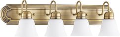 Myhouse Lighting Quorum - 5094-4-80 - Four Light Vanity - Aged Brass w/ Satin Opal