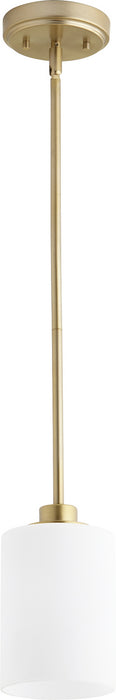 Myhouse Lighting Quorum - 3207-80 - One Light Pendant - Lancaster - Aged Brass