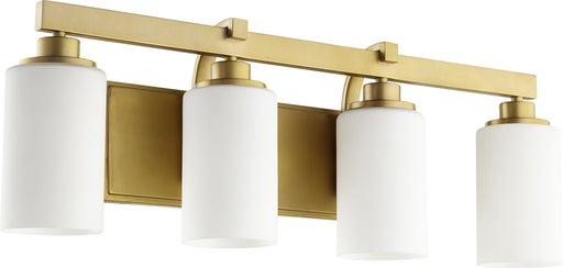 Myhouse Lighting Quorum - 5207-4-80 - Four Light Vanity - Lancaster - Aged Brass