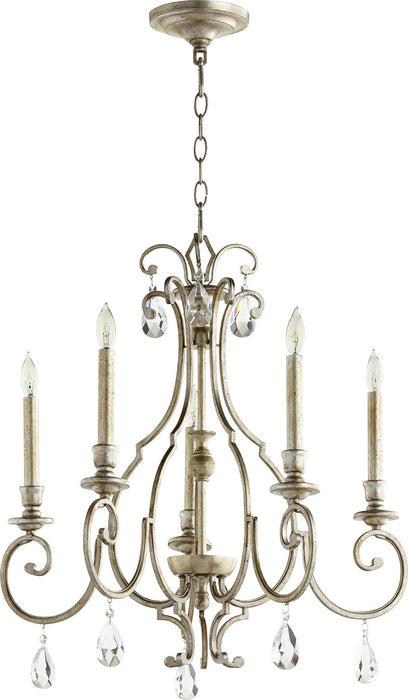 Myhouse Lighting Quorum - 6014-5-60 - Five Light Chandelier - Ansley - Aged Silver Leaf