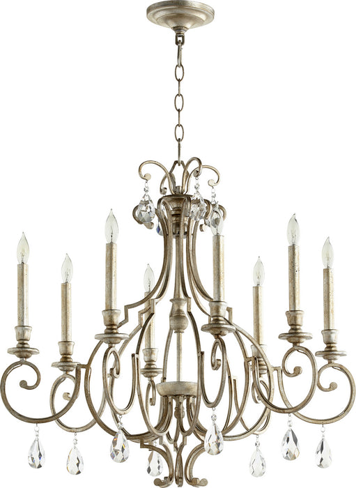 Myhouse Lighting Quorum - 6014-8-60 - Eight Light Chandelier - Ansley - Aged Silver Leaf