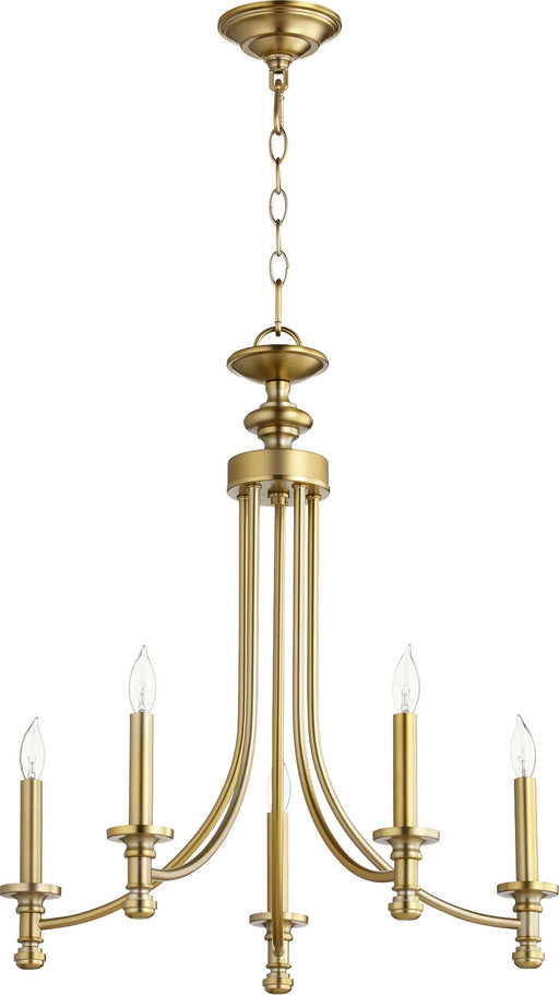 Myhouse Lighting Quorum - 6022-5-80 - Five Light Chandelier - Rossington - Aged Brass