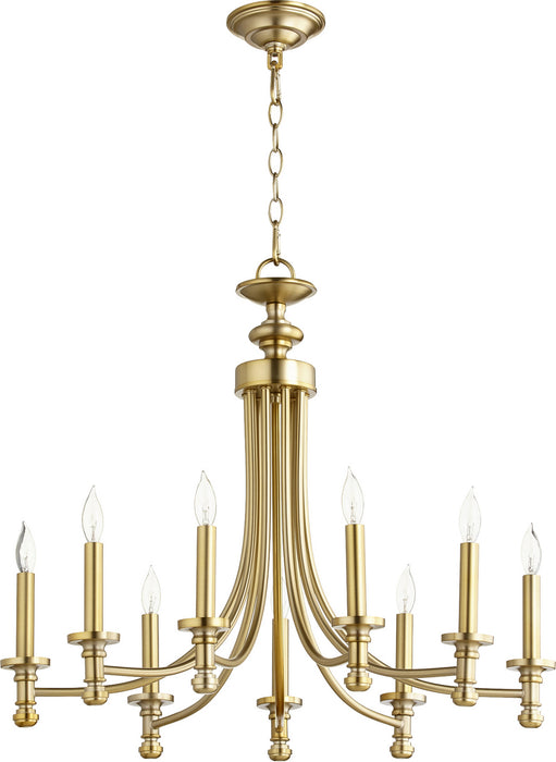 Myhouse Lighting Quorum - 6022-9-80 - Nine Light Chandelier - Rossington - Aged Brass