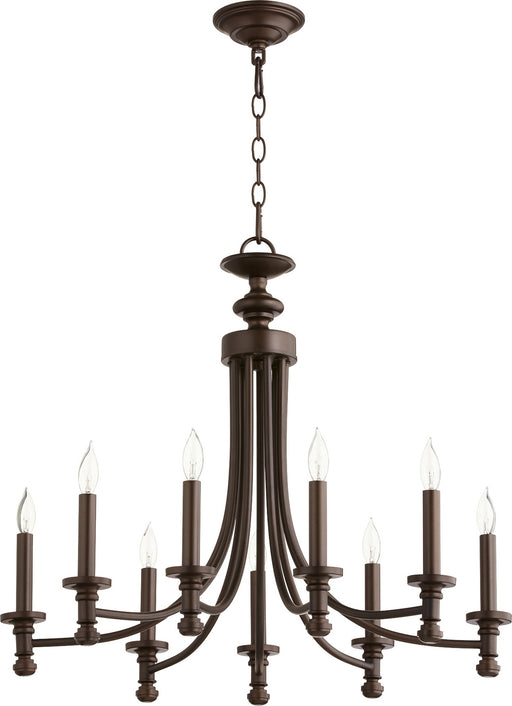 Myhouse Lighting Quorum - 6022-9-86 - Nine Light Chandelier - Rossington - Oiled Bronze