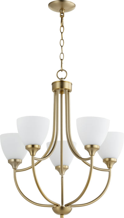 Myhouse Lighting Quorum - 6059-5-80 - Five Light Chandelier - Enclave - Aged Brass