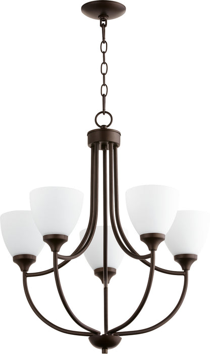 Myhouse Lighting Quorum - 6059-5-86 - Five Light Chandelier - Enclave - Oiled Bronze