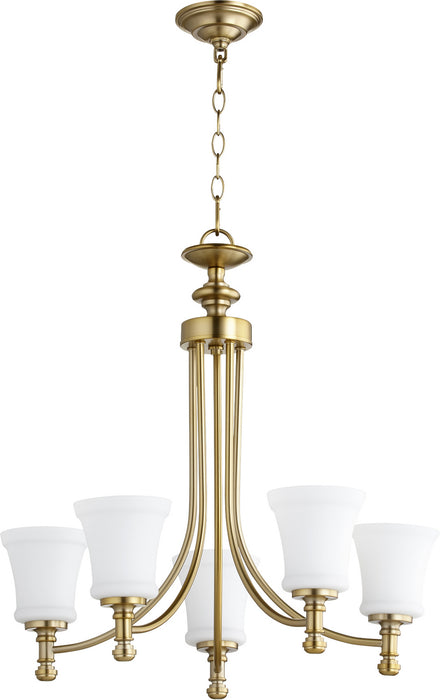 Myhouse Lighting Quorum - 6122-5-80 - Five Light Chandelier - Rossington - Aged Brass