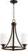 Myhouse Lighting Quorum - 6207-3-86 - Three Light Chandelier - Lancaster - Oiled Bronze