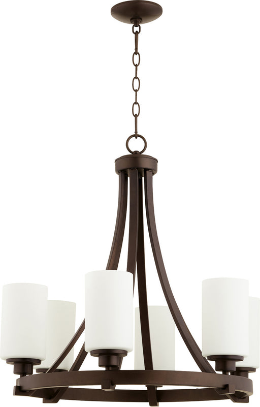 Myhouse Lighting Quorum - 6207-6-86 - Six Light Chandelier - Lancaster - Oiled Bronze