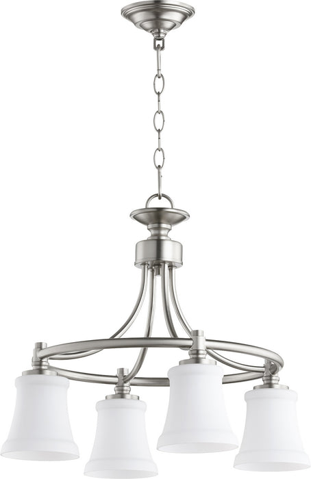 Myhouse Lighting Quorum - 6422-4-65 - Four Light Chandelier - Rossington - Satin Nickel