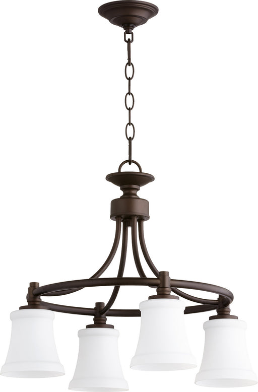 Myhouse Lighting Quorum - 6422-4-86 - Four Light Chandelier - Rossington - Oiled Bronze