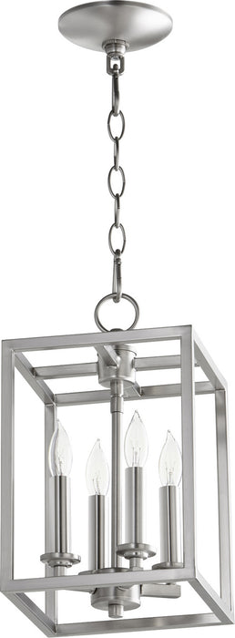 Myhouse Lighting Quorum - 6731-4-165 - Four Light Entry Pendant - Cuboid Entries - Satin Nickel