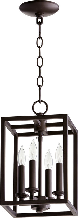 Myhouse Lighting Quorum - 6731-4-186 - Four Light Entry Pendant - Cuboid Entries - Oiled Bronze