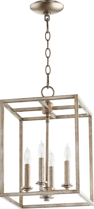 Myhouse Lighting Quorum - 6731-4-60 - Four Light Entry Pendant - Cuboid Entries - Aged Silver Leaf