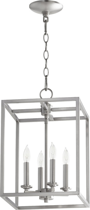 Myhouse Lighting Quorum - 6731-4-65 - Four Light Entry Pendant - Cuboid Entries - Satin Nickel