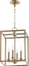 Myhouse Lighting Quorum - 6731-4-80 - Four Light Entry Pendant - Cuboid Entries - Aged Brass