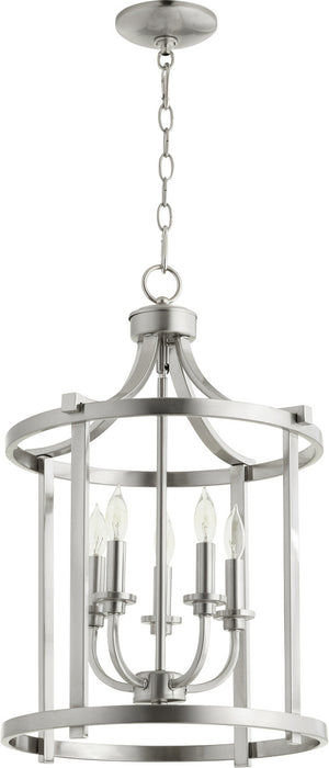 Myhouse Lighting Quorum - 6807-5-65 - Five Light Entry Pendant - Lancaster - Satin Nickel