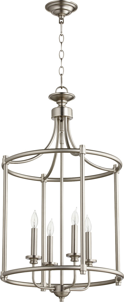 Myhouse Lighting Quorum - 6822-4-65 - Four Light Entry Pendant - Rossington - Satin Nickel